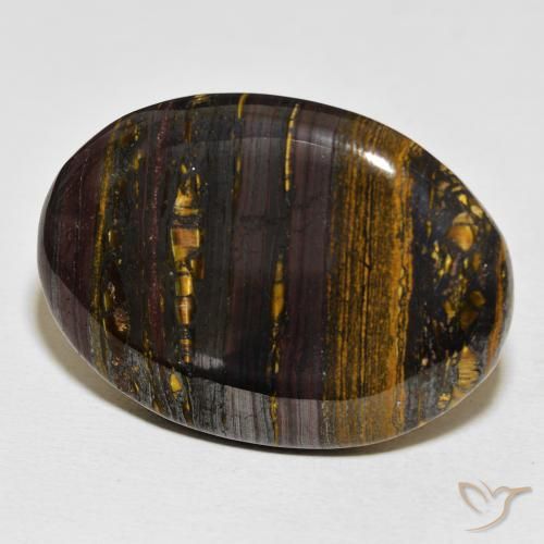 56.77 ct Multicolor Tiger's Eye Matrix Stone, Natural Tiger's Eye Matrix in Oval Cabochon Shape for Sale