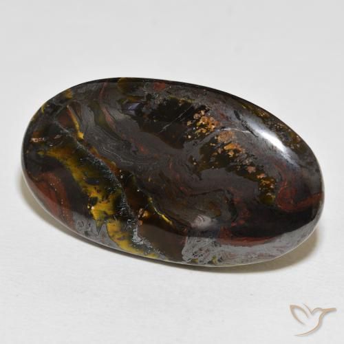 54.96 ct Multicolor Tiger's Eye Matrix Stone, Natural Tiger's Eye Matrix in Oval Cabochon Shape for Sale