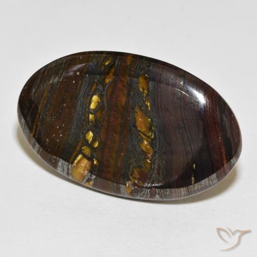 61.24 ct Multicolor Tiger's Eye Matrix Stone, Natural Tiger's Eye Matrix in Oval Cabochon Shape for Sale