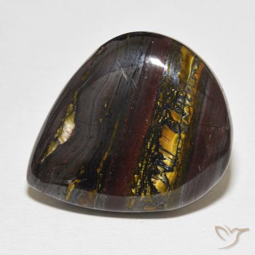 35.20ct Natural Multicolor Tiger's Eye Matrix, Pear Shape, Opaque