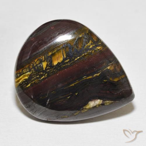 35.20 ct Multicolor Tiger's Eye Matrix Stone, Natural Tiger's Eye Matrix in Pear Cabochon Shape for Sale
