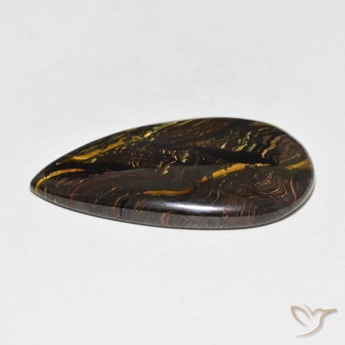Tiger's Eye Matrix Gemstone in 33.4 x 19.4 mm Size for Sale, Tiger's Eye Matrix Stone in Multicolor Color
