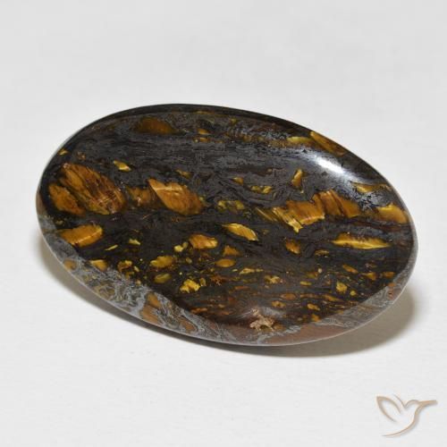 40.04 ct Multicolor Tiger's Eye Matrix Stone, Natural Tiger's Eye Matrix in Oval Cabochon Shape for Sale