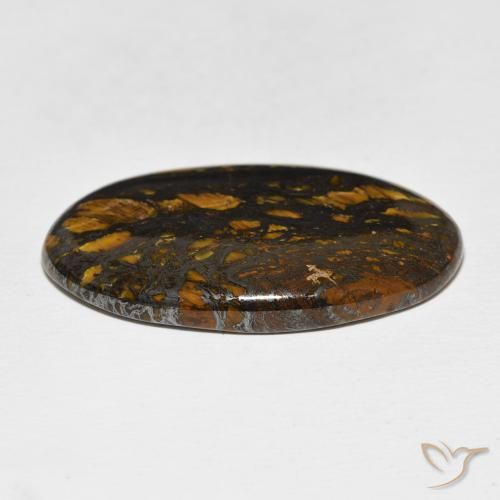 Tiger's Eye Matrix Gemstone in 35.1 x 20.7 mm Size for Sale, Tiger's Eye Matrix Stone in Multicolor Color