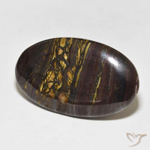 37.13 ct Multicolor Tiger's Eye Matrix Stone, Natural Tiger's Eye Matrix in Oval Cabochon Shape for Sale