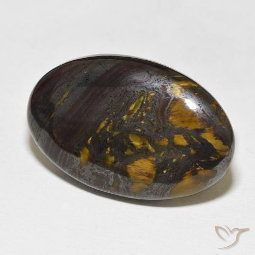 36.47 ct Multicolor Tiger's Eye Matrix Stone, Natural Tiger's Eye Matrix in Oval Cabochon Shape for Sale