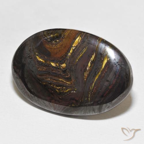 39.68 ct Multicolor Tiger's Eye Matrix Stone, Natural Tiger's Eye Matrix in Oval Cabochon Shape for Sale