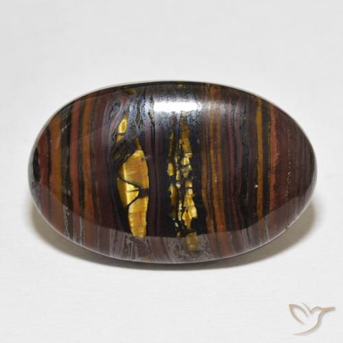 35.21ct Natural Multicolor Tiger's Eye Matrix, Oval, Opaque