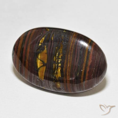 35.21 ct Multicolor Tiger's Eye Matrix Stone, Natural Tiger's Eye Matrix in Oval Cabochon Shape for Sale