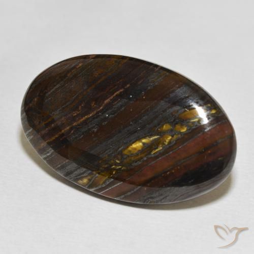 31.94 ct Multicolor Tiger's Eye Matrix Stone, Natural Tiger's Eye Matrix in Oval Cabochon Shape for Sale