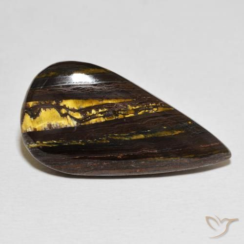 21.27 ct Multicolor Tiger's Eye Matrix Stone, Natural Tiger's Eye Matrix in Pear Cabochon Shape for Sale