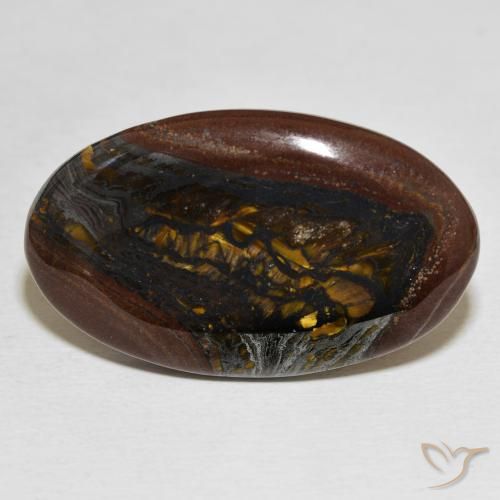 29.85ct Natural Multicolor Tiger's Eye Matrix, Oval, Opaque