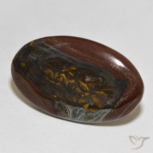 29.85 ct Multicolor Tiger's Eye Matrix Stone, Natural Tiger's Eye Matrix in Oval Cabochon Shape for Sale
