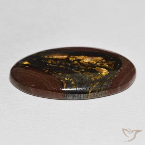 Tiger's Eye Matrix Gemstone in 31.4 x 18.8 mm Size for Sale, Tiger's Eye Matrix Stone in Multicolor Color