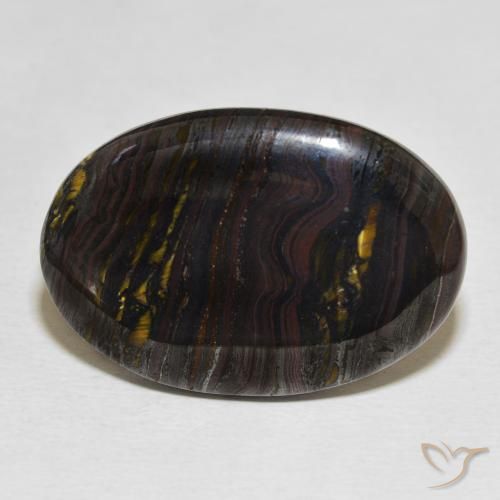 29.46ct Natural Multicolor Tiger's Eye Matrix, Oval, Opaque