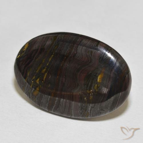 29.46 ct Multicolor Tiger's Eye Matrix Stone, Natural Tiger's Eye Matrix in Oval Cabochon Shape for Sale