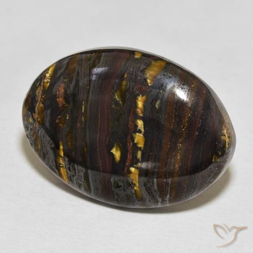 35.29 ct Multicolor Tiger's Eye Matrix Stone, Natural Tiger's Eye Matrix in Oval Cabochon Shape for Sale