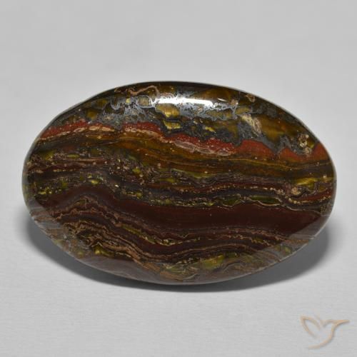 35.50ct Natural Medium Dark-Brown Tiger's Eye Matrix, Oval, Opaque