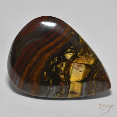 40.12 ct Brown Tiger's Eye Matrix Stone, Natural Tiger's Eye Matrix in Pear Cabochon Shape for Sale