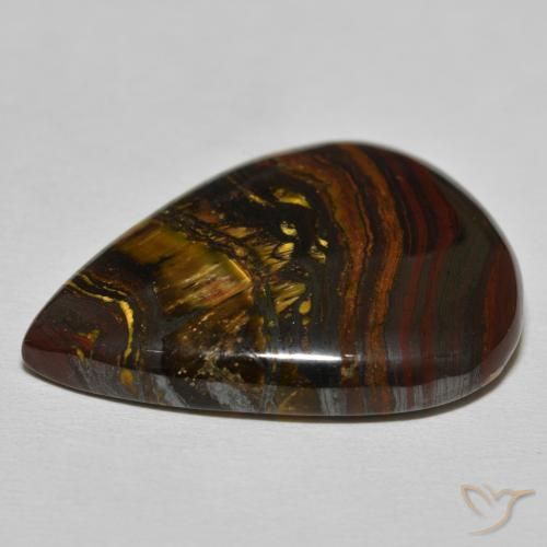 Tiger's Eye Matrix Gemstone in 30.4 x 23.4 mm Size for Sale, Tiger's Eye Matrix Stone in Medium Dark-Brown Color