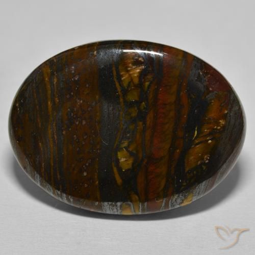 39.54ct Natural Multicolor Brown Tiger's Eye Matrix, Oval, Opaque