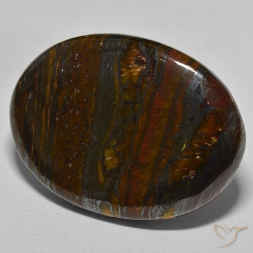 39.54 ct Brown Tiger's Eye Matrix Stone, Natural Tiger's Eye Matrix in Oval Cabochon Shape for Sale