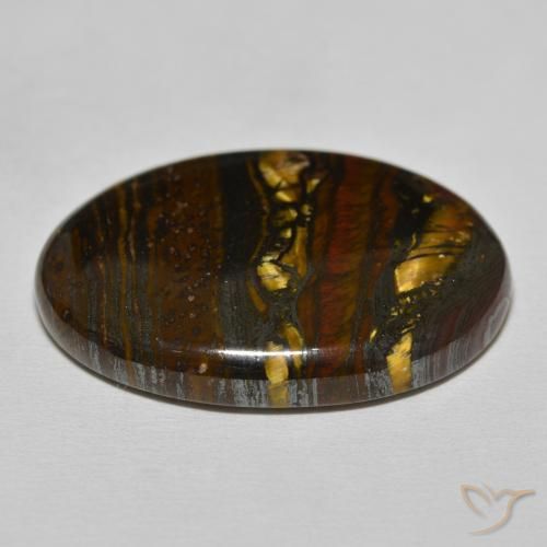 Tiger's Eye Matrix Gemstone in 30 x 22 mm (calibrated) Size for Sale, Tiger's Eye Matrix Stone in Multicolor Brown Color