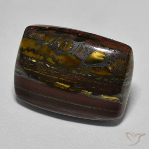 26.98 ct Brown Tiger's Eye Matrix Stone, Natural Tiger's Eye Matrix in Cushion Cabochon Shape for Sale