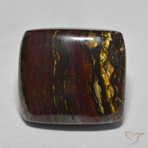 27.07ct Natural Warm Brown Tiger's Eye Matrix, Cushion, Opaque