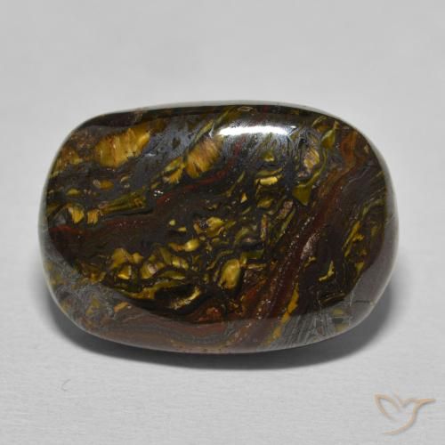 20.80ct Natural Warm Brown Tiger's Eye Matrix, Cushion, Opaque