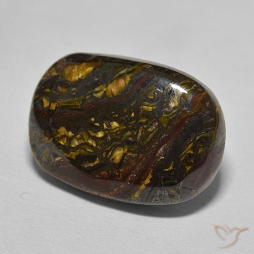 20.80 ct Brown Tiger's Eye Matrix Stone, Natural Tiger's Eye Matrix in Cushion Cabochon Shape for Sale