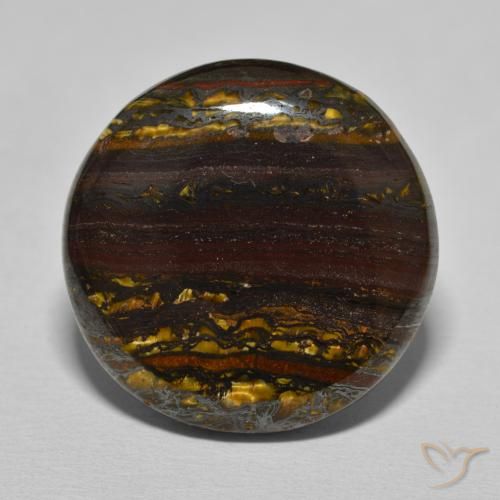 27.40ct Natural Hickory Brown Tiger's Eye Matrix, Round, Opaque