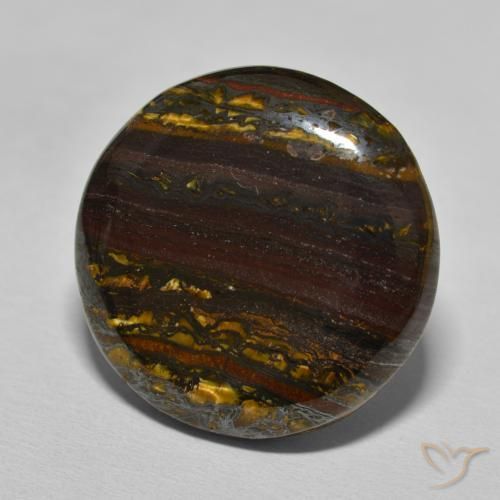 27.40 ct Brown Tiger's Eye Matrix Stone, Natural Tiger's Eye Matrix in Round Cabochon Shape for Sale