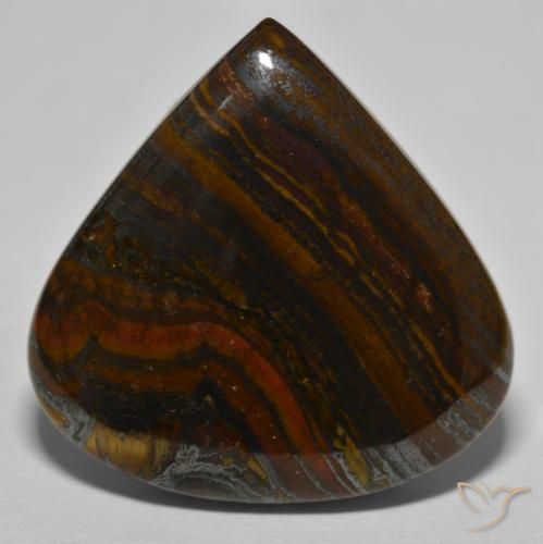 66.44ct Natural Hickory Brown Tiger's Eye Matrix, Pear Shape, Opaque