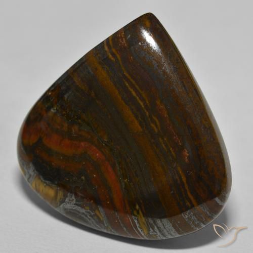 66.44 ct Brown Tiger's Eye Matrix Stone, Natural Tiger's Eye Matrix in Pear Cabochon Shape for Sale