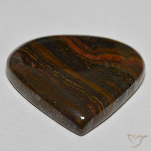 Tiger's Eye Matrix Gemstone in 33.2 x 33 mm Size for Sale, Tiger's Eye Matrix Stone in Hickory Brown Color