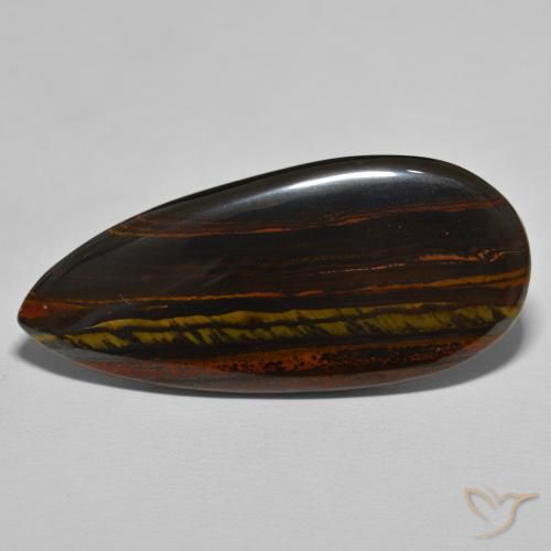 46.64 ct Brown Tiger's Eye Matrix Stone, Natural Tiger's Eye Matrix in Pear Cabochon Shape for Sale