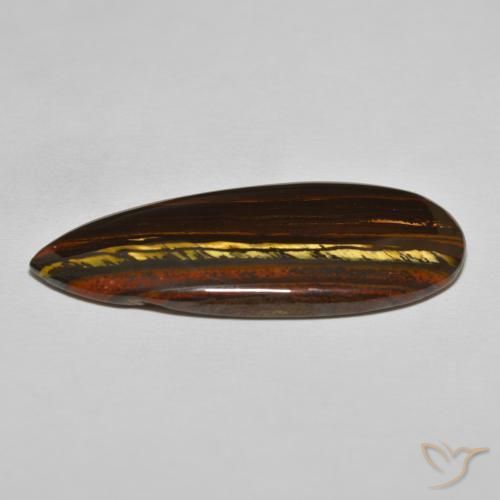 Tiger's Eye Matrix Gemstone in 47 x 21.2 mm Size for Sale, Tiger's Eye Matrix Stone in Warm Brown Color