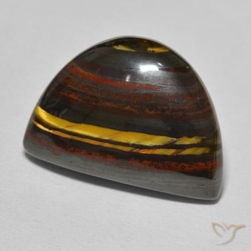 20.41 ct Brown Tiger's Eye Matrix Stone, Natural Tiger's Eye Matrix in Half Moon Cabochon Shape for Sale