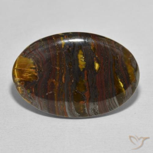 23.56ct Natural Multicolor Tiger's Eye Matrix, Oval, Opaque