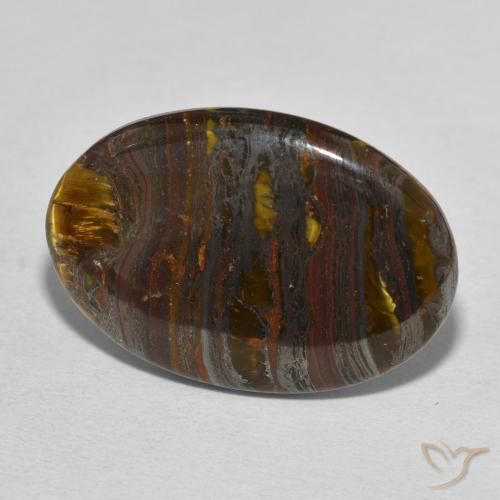 23.56 ct Multicolor Tiger's Eye Matrix Stone, Natural Tiger's Eye Matrix in Oval Cabochon Shape for Sale