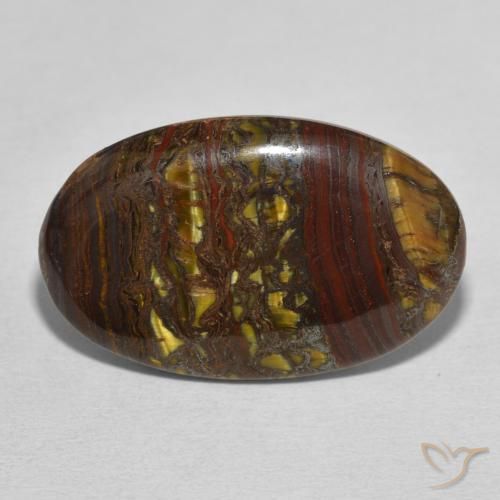 21.51ct Natural Multicolor Tiger's Eye Matrix, Oval, Opaque