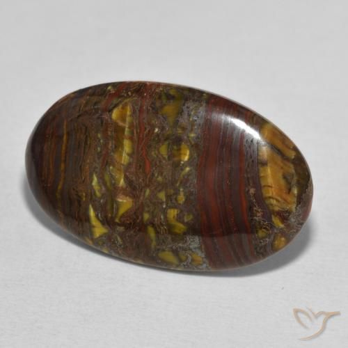 21.51 ct Multicolor Tiger's Eye Matrix Stone, Natural Tiger's Eye Matrix in Oval Cabochon Shape for Sale