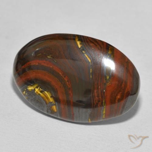 27.87 ct Multicolor Tiger's Eye Matrix Stone, Natural Tiger's Eye Matrix in Oval Cabochon Shape for Sale