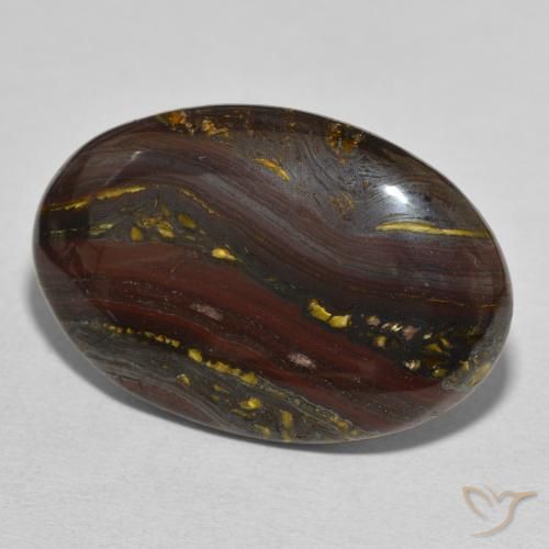 30.81 ct Multicolor Tiger's Eye Matrix Stone, Natural Tiger's Eye Matrix in Oval Cabochon Shape for Sale