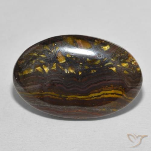 28.89ct Natural Multicolor Tiger's Eye Matrix, Oval, Opaque