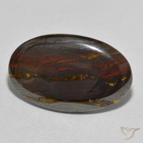 24.74 ct Multicolor Tiger's Eye Matrix Stone, Natural Tiger's Eye Matrix in Oval Cabochon Shape for Sale