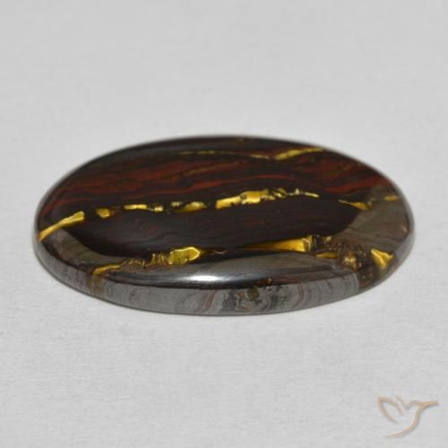 Tiger's Eye Matrix Gemstone in 26.6 x 16.5 mm Size for Sale, Tiger's Eye Matrix Stone in Multicolor Color