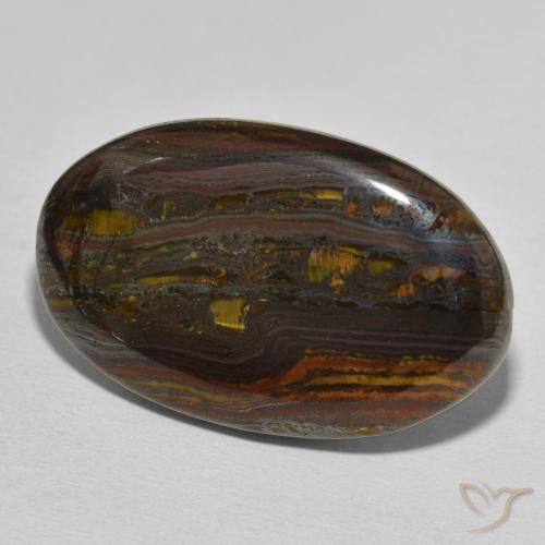 46.95 ct Multicolor Tiger's Eye Matrix Stone, Natural Tiger's Eye Matrix in Oval Cabochon Shape for Sale