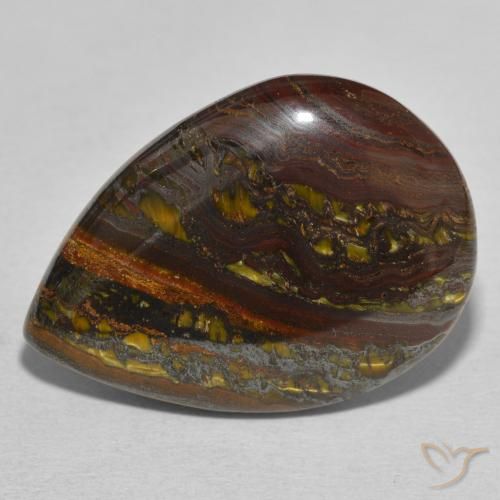 33.30ct Natural Multicolor Tiger's Eye Matrix, Pear Shape, Opaque